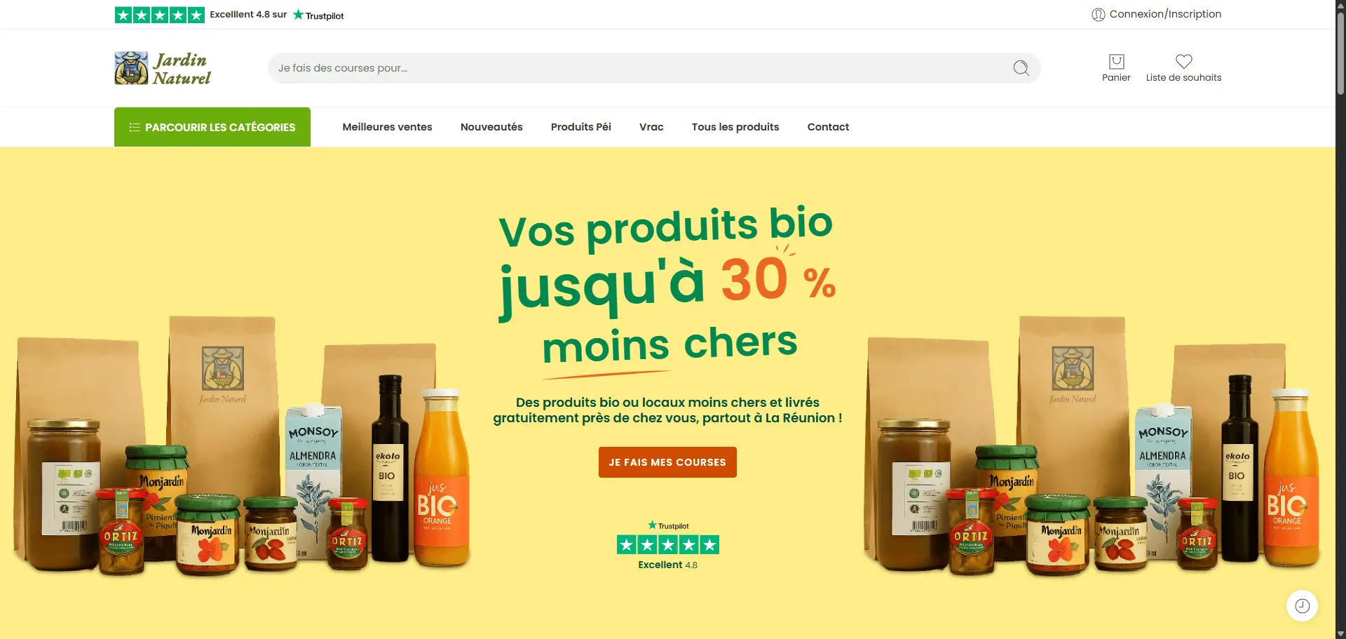 Organic food hero section