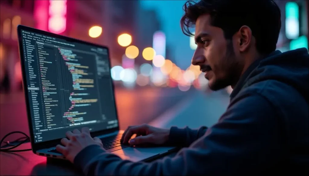 custom web development creating by a person